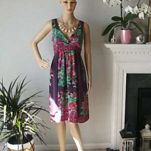 Plenty by tracyreese purple floral midi dress silk